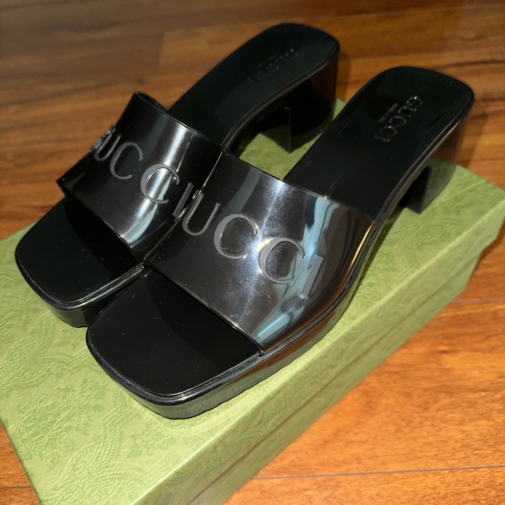 Gucci rubber platform sandals